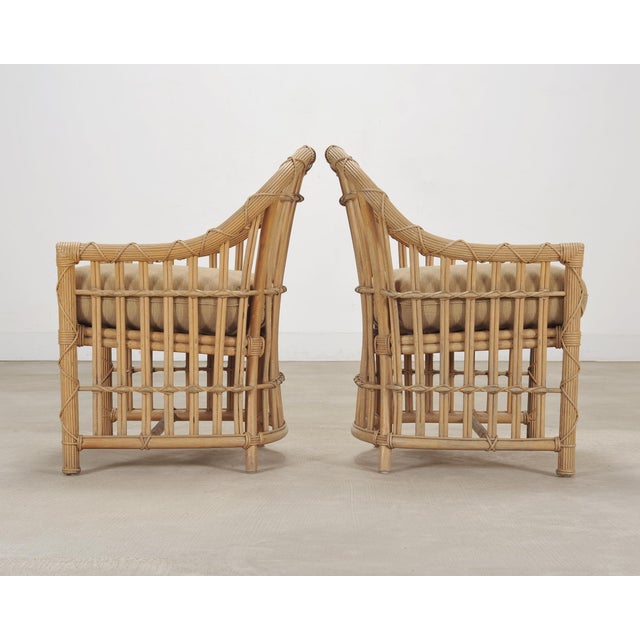 Set of Eight Danny Ho Fong Rattan Garden Dining Armchairs For Sale - Image 12 of 18