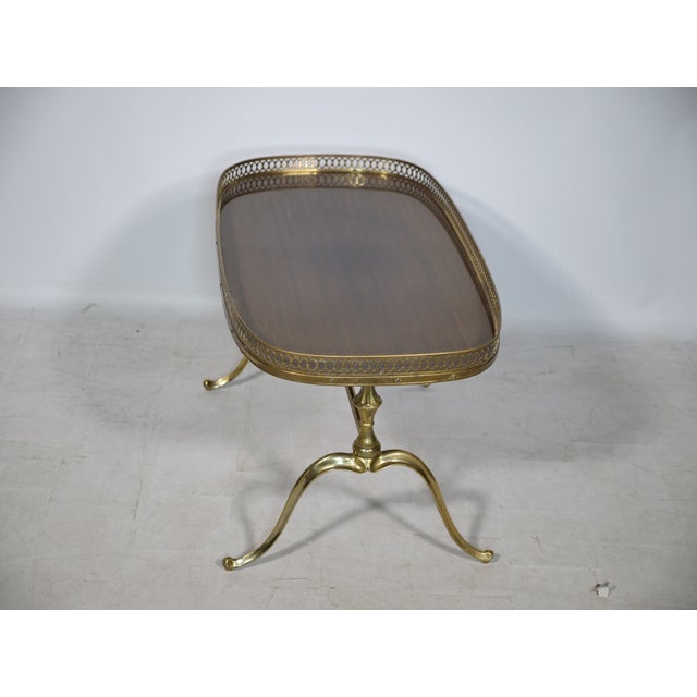 Regency Bar Table with Removable Top in Brass and Teak, 1960s For Sale - Image 4 of 11