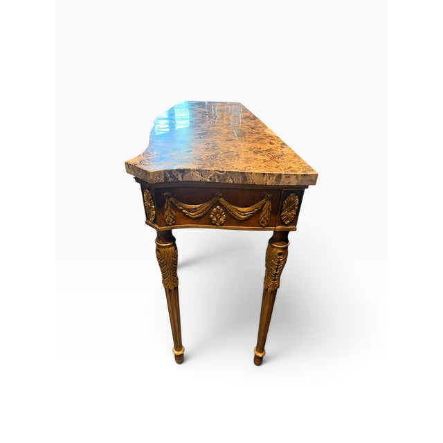Late 20th Century John Widdicomb Neoclassical Giltwood & Granite Top Console Table For Sale In Boston - Image 6 of 12