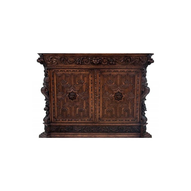 Antique French Carved Cupboard, 1880s For Sale - Image 12 of 14