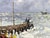 Mid-Century French Marine Oil on Canvas Normandy Painting by Jacques Bouyssou For Sale In Dallas - Image 6 of 11