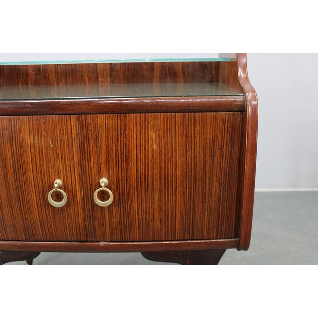 Gold Mid-Century Modern Italian Bedside Tables with Glass Tops, 1950s, Set of 2 For Sale - Image 8 of 17