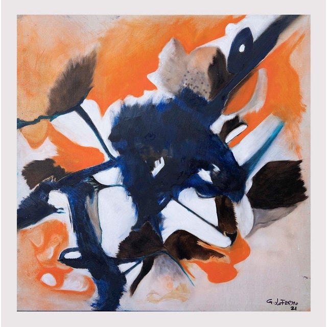 Giorgio Lo Fermo, Orange Composition, Oil on Canvas, 2021 For Sale - Image 4 of 4