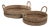 Cadiz Abaca Basket Trays with Black Accent, Set of 2 For Sale