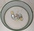 Metal Mid-Century Ceiling Lamp with Cream-White Glass Shade in a Green Fabric Shade, 1960s For Sale - Image 7 of 8