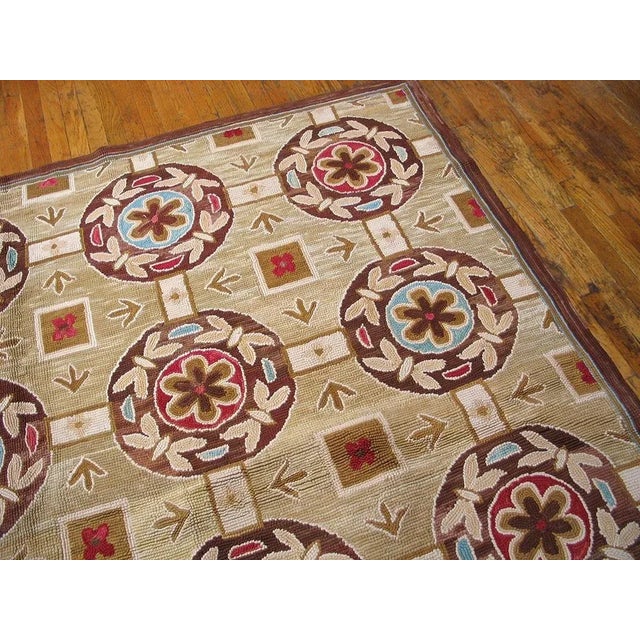 Cream Contemporary Handmade Cotton Hooked Rug ( 10' x 14' - 305 x 427cm ) For Sale - Image 8 of 10