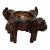 1990s Distressed Mango Wood Elephant Bowl Candle Holder For Sale