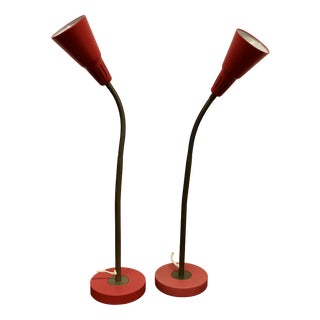 Vintage French Angle Desk Lamps, 1950s, Set of 2 For Sale
