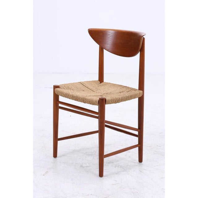 Mid-Century Danish Teak and Cord Chairs by Peter Hvidt & Orla Molgaard-Nielsen, Set of 2 For Sale - Image 10 of 11