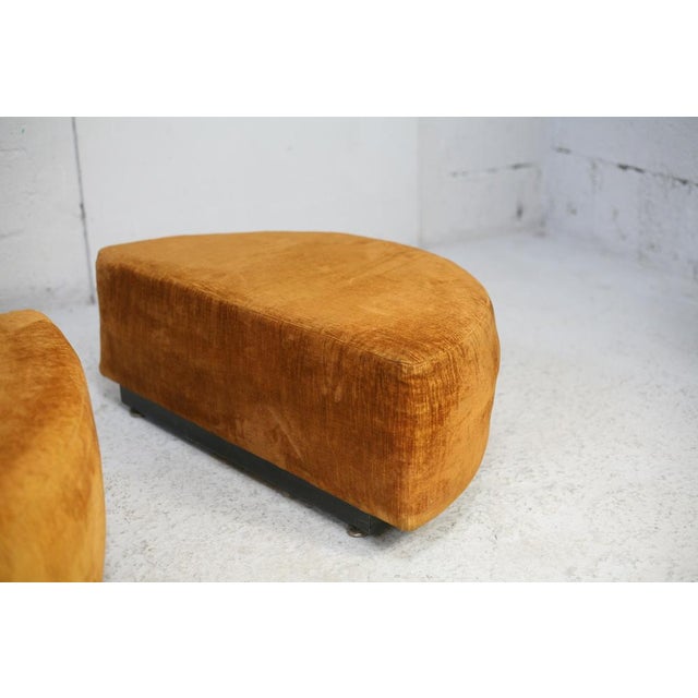 Set of Velvet Poufs, 1970s For Sale - Image 10 of 17