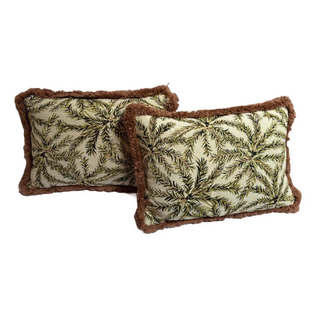Pair of Botanical Print Outdoor Pillows For Sale
