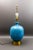 1960s Mid Century Modern Large Blue Turquoise Glazed Ceramic Pottery Table Lamp For Sale In Miami - Image 6 of 10