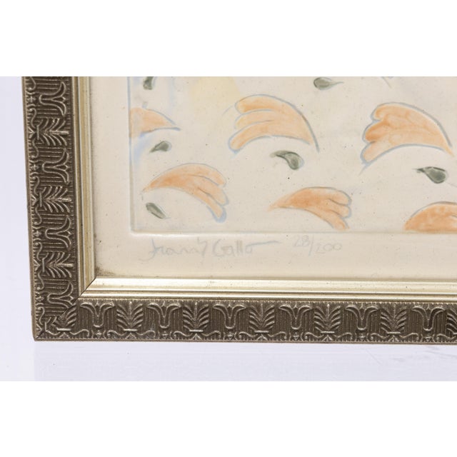 1980s Frank Gallo Woman in the Rain Signed Figurative Ceramic Tile 28/200 Framed 1980s For Sale - Image 5 of 7