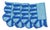 Jardin Embroidered Linen Scalloped Stripe Napkins in Blue, Set of 4 For Sale