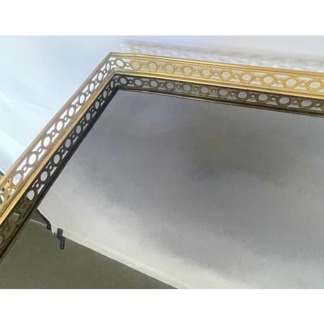 1950s Black Glass & Gallery Cocktail Table Attributed to Maison Jansen, 1940 For Sale - Image 5 of 18