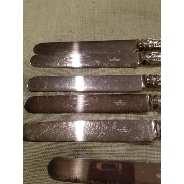 Metal Nine Antique Tiffany Sterling Knives For Sale - Image 7 of 12