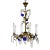 1910s Indigo Blue Crystal Flowers & Gilt Vine Chandelier For Sale