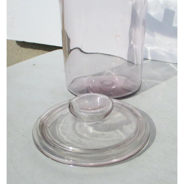 Shabby Chic Vintage 1950s Blown Glass Barber Jar For Sale - Image 3 of 8