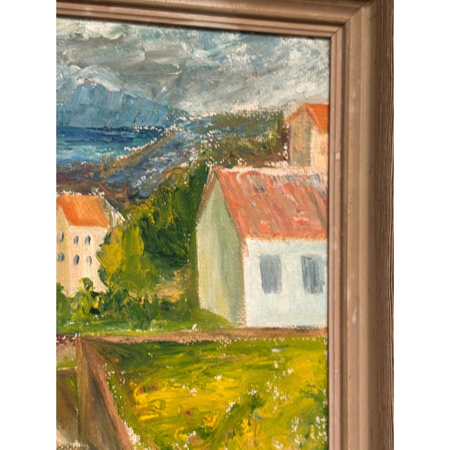 Coastal Landscape with House, 1950s, Oil Painting on Panel, Framed For Sale - Image 7 of 18