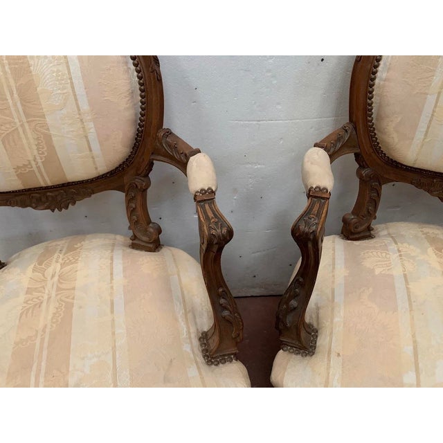 Wood 20th-Century Rocaille Walnut Armchairs, Set of 2 For Sale - Image 7 of 11