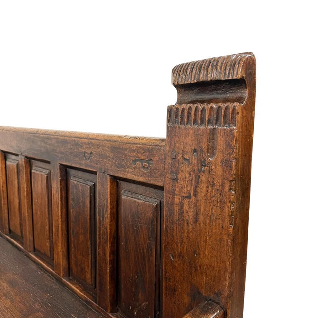 Antique Traditional Spanish Oak Bench For Sale - Image 11 of 18