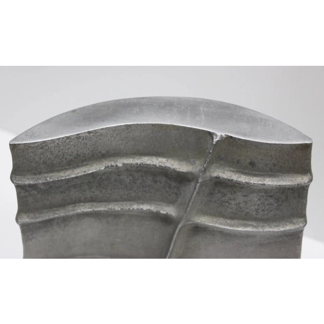 Silver Signed Modernist Aluminum Vase For Sale - Image 8 of 11