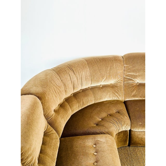 Vintage Modular Sofas and Velvet Armchairs, 1960s, Set of 6 For Sale - Image 9 of 18