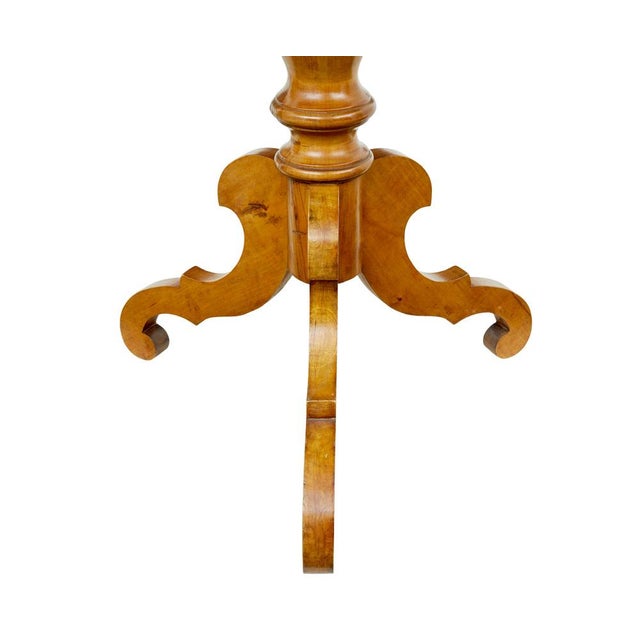 Small Swedish Oval Birch Side Table, 1890s For Sale - Image 4 of 8