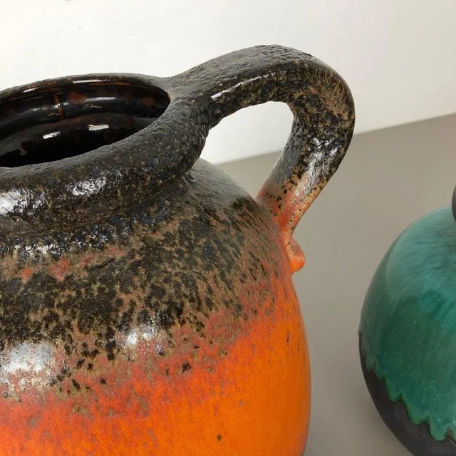 Ceramic Model 484 Pottery Fat Lava Vases from Scheurich, Germany, 1970s, Set of 2 For Sale - Image 7 of 18