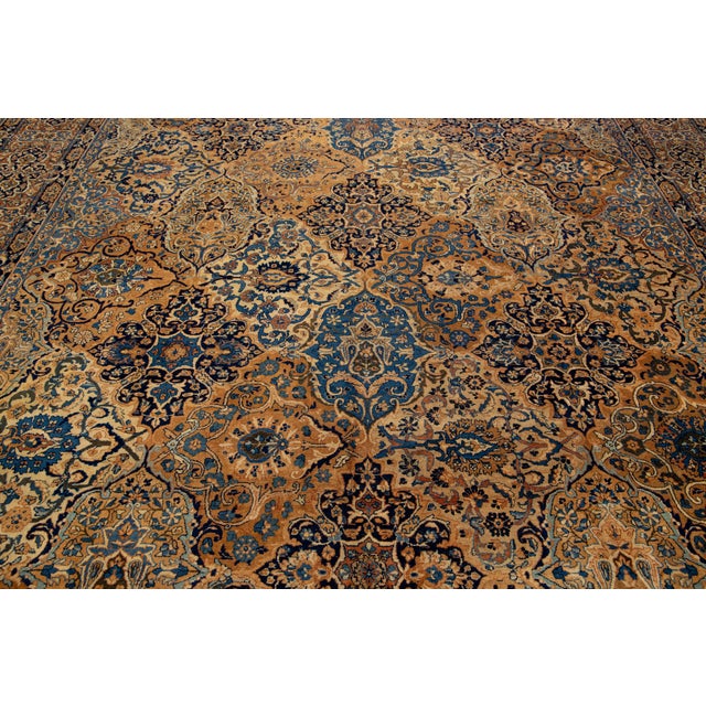 Gallery Size Antique Kerma Wool Rug in Rust Color For Sale - Image 9 of 10