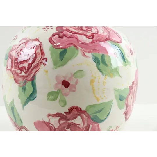 Traditional 1990s Hand Painted Jo Cunningham Floral Vase For Sale - Image 3 of 5