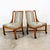 Wood 1960s Mid Century Modern Dining Chairs Set 4 Walnut Rolling Vintage Casters X Frame For Sale - Image 7 of 12
