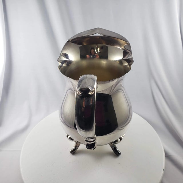 Victorian Antique English Silver Mfg Corporation Metal Water Pitcher Made in u.s.A. For Sale - Image 3 of 8
