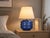 Contemporary Hand-Blown Glass Table Lamp with Linen Shade in Azure by Svitanok For Sale - Image 3 of 4