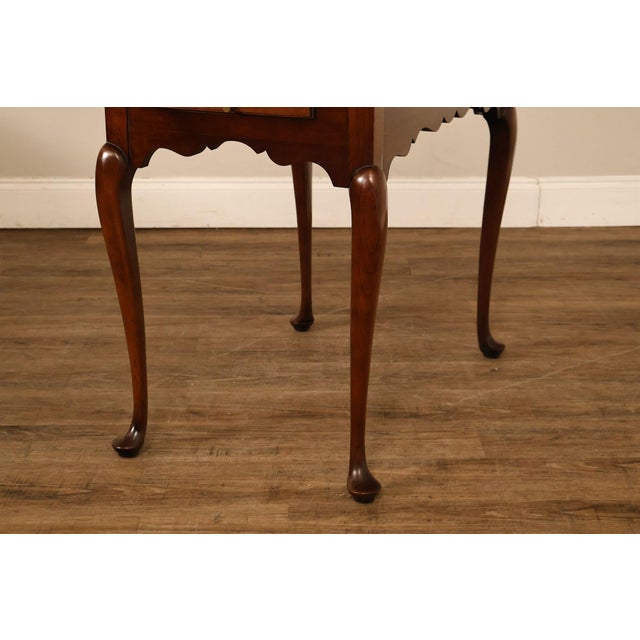 Statton Queen Anne Style Cherry Tea Table For Sale - Image 10 of 18