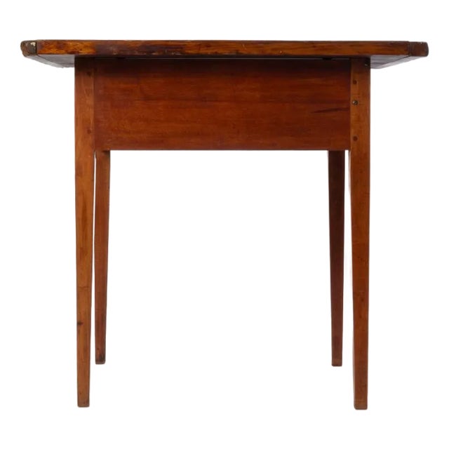 Early 20th Century Tapered Leg Breadboard Top New England Tavern Table For Sale
