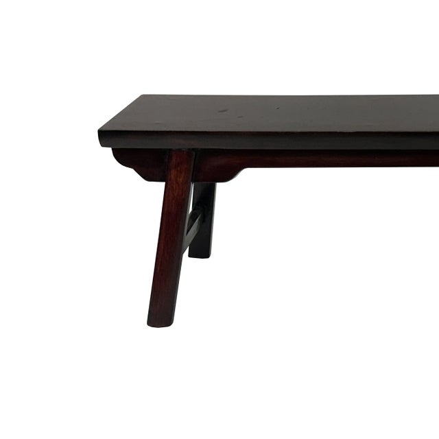 2000 - 2009 11" Reddish Brown Bench Shape Rectangular Wood Display Stand Easel For Sale - Image 5 of 8