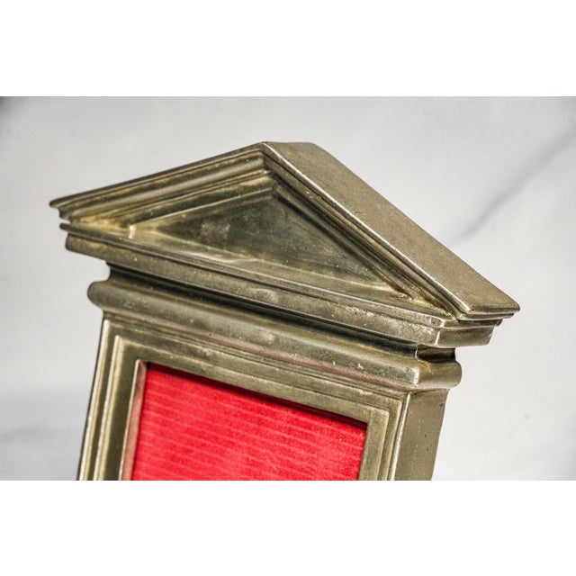 2000 - 2009 Vintage Taitù Italy Pewter Photo Picture Frame Neoclassical Architectural Pediment Easel Back Luxury Home Decor For Sale - Image 5 of 16