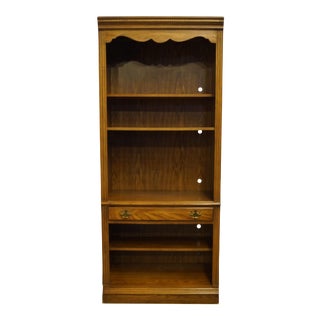 Bernhardt Furniture Oak Rustic Country French 33" Open Bookcase / Wall Unit 227-82 For Sale