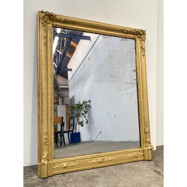 Stuccoed and Gilded Wooden Mirror, France, 19th Century For Sale - Image 11 of 12