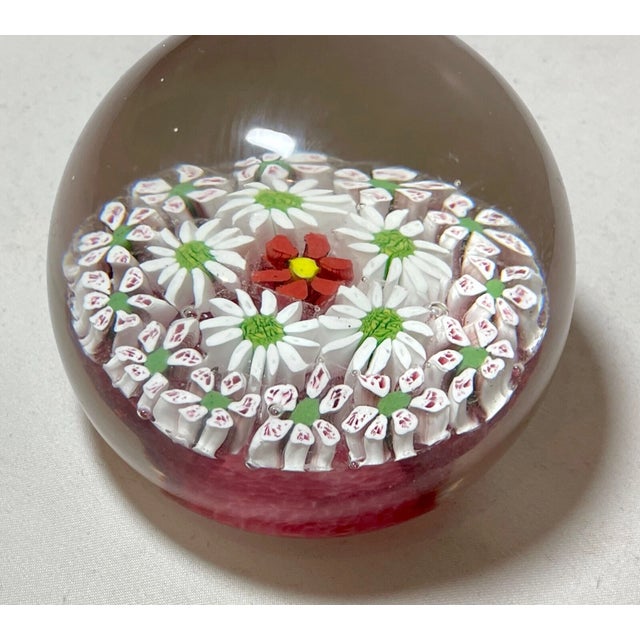 Vintage Hand Blown Italian Murano Art Studio Glass Millefiori Paperweight Ball For Sale In New York - Image 6 of 8