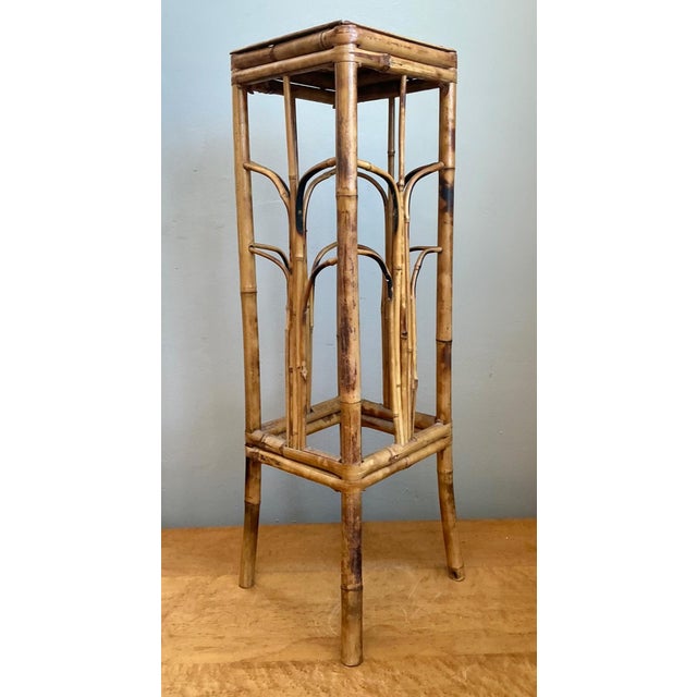 Wood Vintage Bamboo Plant Stand For Sale - Image 7 of 14