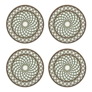 TC Treillage Gold, 16" Round Pebble Placemats, Set of 4 For Sale