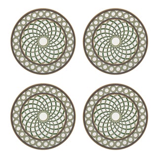 TC Treillage Gold, 16" Round Pebble Placemats, Set of 4 For Sale