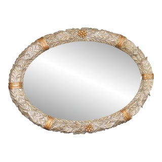 Large 1970's Silver & Gold Gilt Rococo Style Mirror. For Sale