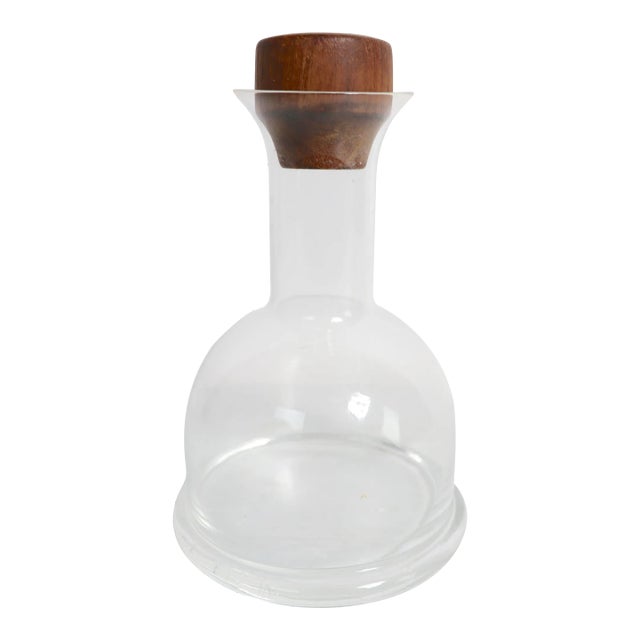 1970s Jens Quistgaard for Dansk Glass and Teak Wine Carafe For Sale