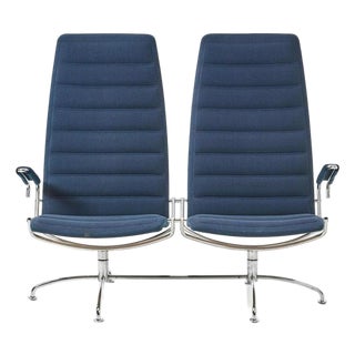 SAS Chair Sofa in Chromed Metal Frame by Jens Armundsen for Fritz Hansen, 1980s For Sale