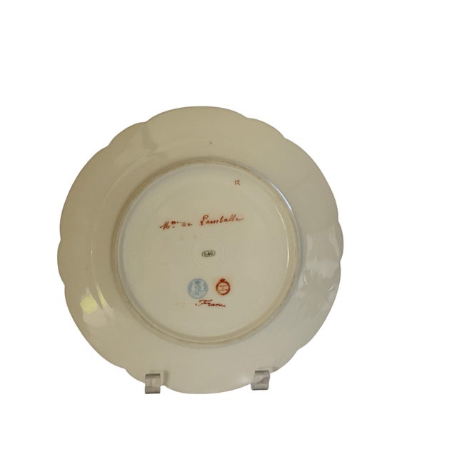 19thC Sèvres Marked Portrait Plate Madame De Lamballe Signed Debrie Made in France c.1890-1910 For Sale In Palm Springs - Image 6 of 8