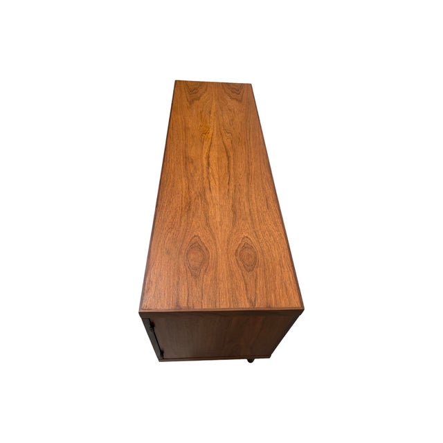 Hans Olsen Vintage Mid Century Danish Modern Hans Olsen Teak Credenza Denmark Restored 1960s For Sale - Image 4 of 12