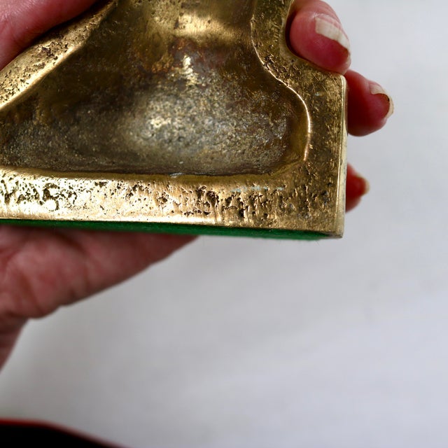 1960s Solid Brass Canvasback Duck Bookends-a Pair For Sale - Image 9 of 10